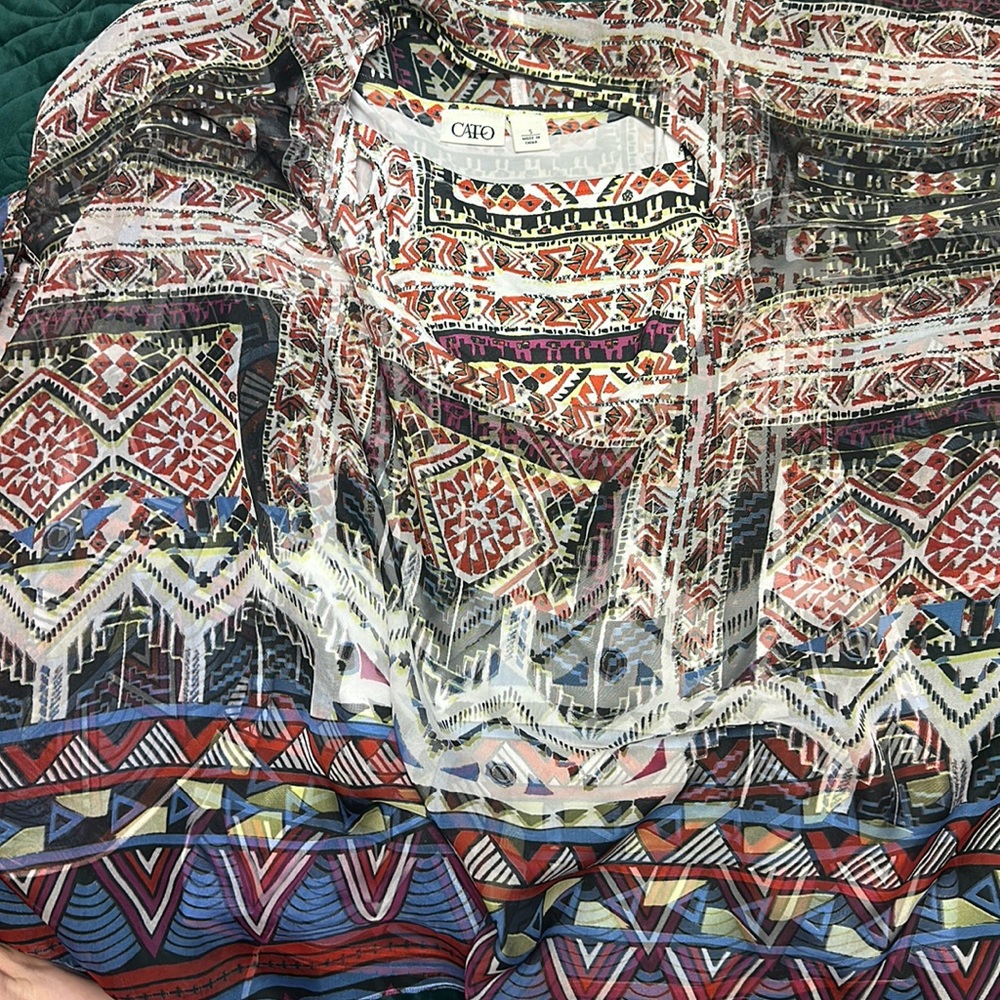 Poncho / Tunic, multi color with tank top shell